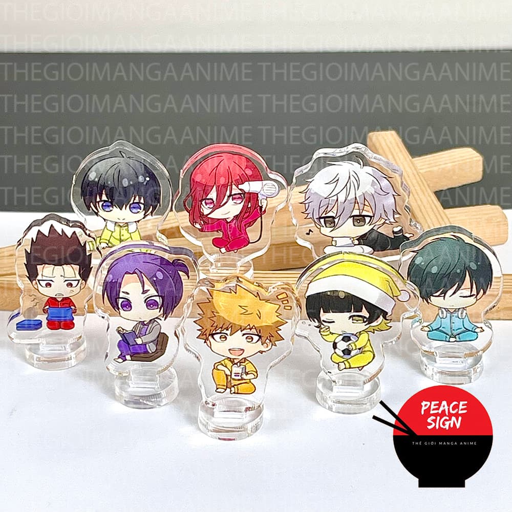 (mua 1 tặng 1) (PIJAMA) Standee 3CM mini BLUE LOCK tượng acrylic anime mica chibi mô hình trang trí nagi bachira reo