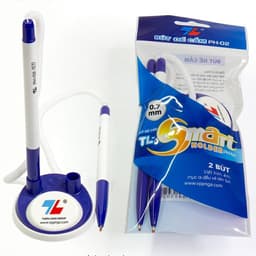 Bộ 2 cây Bút đế cắm để bàn Thiên Long PH-02 - Bút có dây để bàn cố định mực xanh chính hãng 100% 5