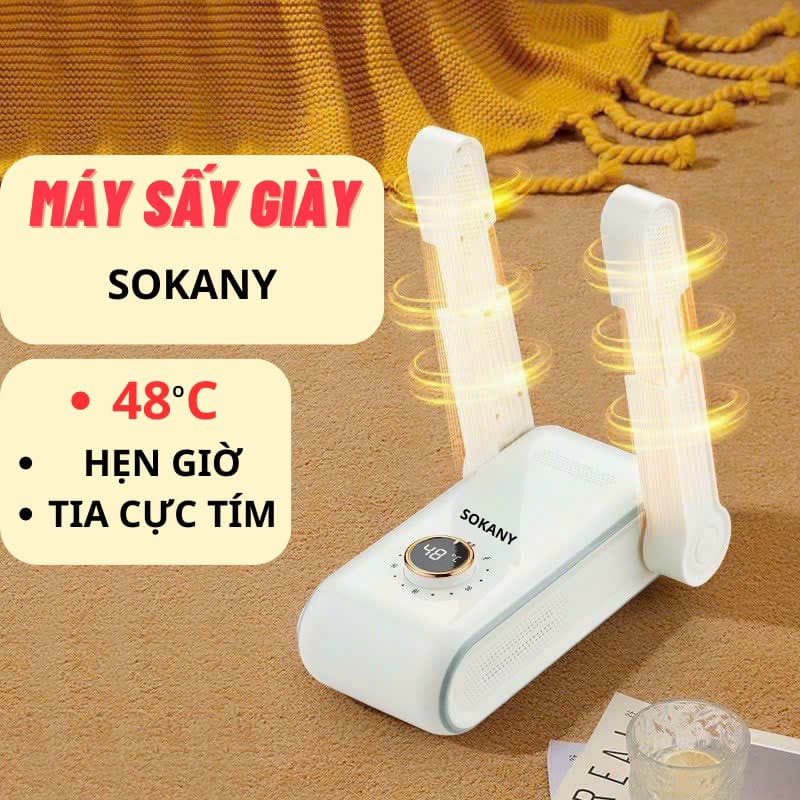 Máy sấy giày Sokany đa năng khử trùng, khử mùi giày tất, găng tay bằng tia cực tím loại cao cấp, Siêu nhanh khô