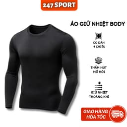Áo giữ nhiệt thun nam nữ body đá bóng cầu lông pickleball thể thao thời trang đa dạng màu sắc mềm mại co giãn 1