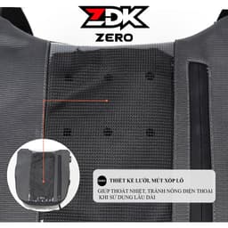 Túi để điện thoại treo đầu xe ZDK Zero, túi đựng đươc áo mưa, có cổng sạc điện thoại tiện lợi 3