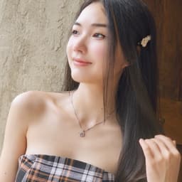 Dây Chuyền Nữ Đá Zircon Cz 5A Mặt Tròn NHÀ CÚ Màu Bạc Dễ Thương Phong Cách Hàn Quốc 6999 4