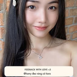 Dây Chuyền Nữ Đá Zircon Cz 5A Mặt Tròn NHÀ CÚ Màu Bạc Dễ Thương Phong Cách Hàn Quốc 6999 6