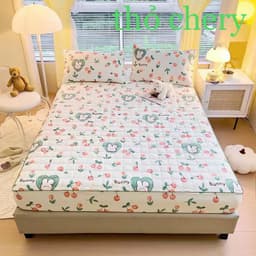 ga giường trần bông vải đũi sơ đậu nành không kèm gối hàng nhập khẩu team mác chính hãng 1