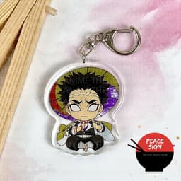 (mua 1 tặng 1) Móc khóa KIMETSU NO YAIBA ver NGỒI CHE Ô keyring mica in hình anime chibi dễ thương Thanh Gươm Diệt Quỷ 4