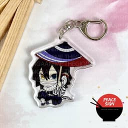 (mua 1 tặng 1) Móc khóa KIMETSU NO YAIBA ver NGỒI CHE Ô keyring mica in hình anime chibi dễ thương Thanh Gươm Diệt Quỷ 5