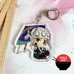(mua 1 tặng 1) Móc khóa KIMETSU NO YAIBA ver NGỒI CHE Ô keyring mica in hình anime chibi dễ thương Thanh Gươm Diệt Quỷ 6