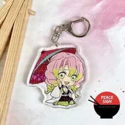 (mua 1 tặng 1) Móc khóa KIMETSU NO YAIBA ver NGỒI CHE Ô keyring mica in hình anime chibi dễ thương Thanh Gươm Diệt Quỷ 7