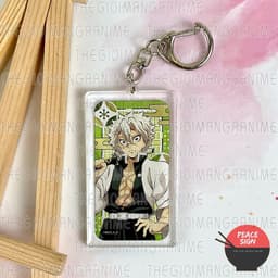 (mua 1 tặng 1) Móc khóa mica KIMETSU NO YAIBA ver CHỮ NHẬT hình in 2 mặt 6