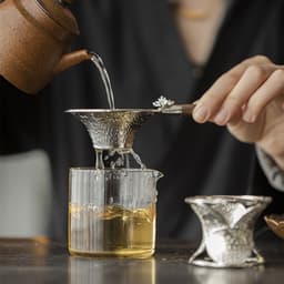 Bộ lọc trà tử sa có tay cầm và giá đỡ chất liệu bằng đồng pha trà tiện lợi sang trọng - HVL TEA 5