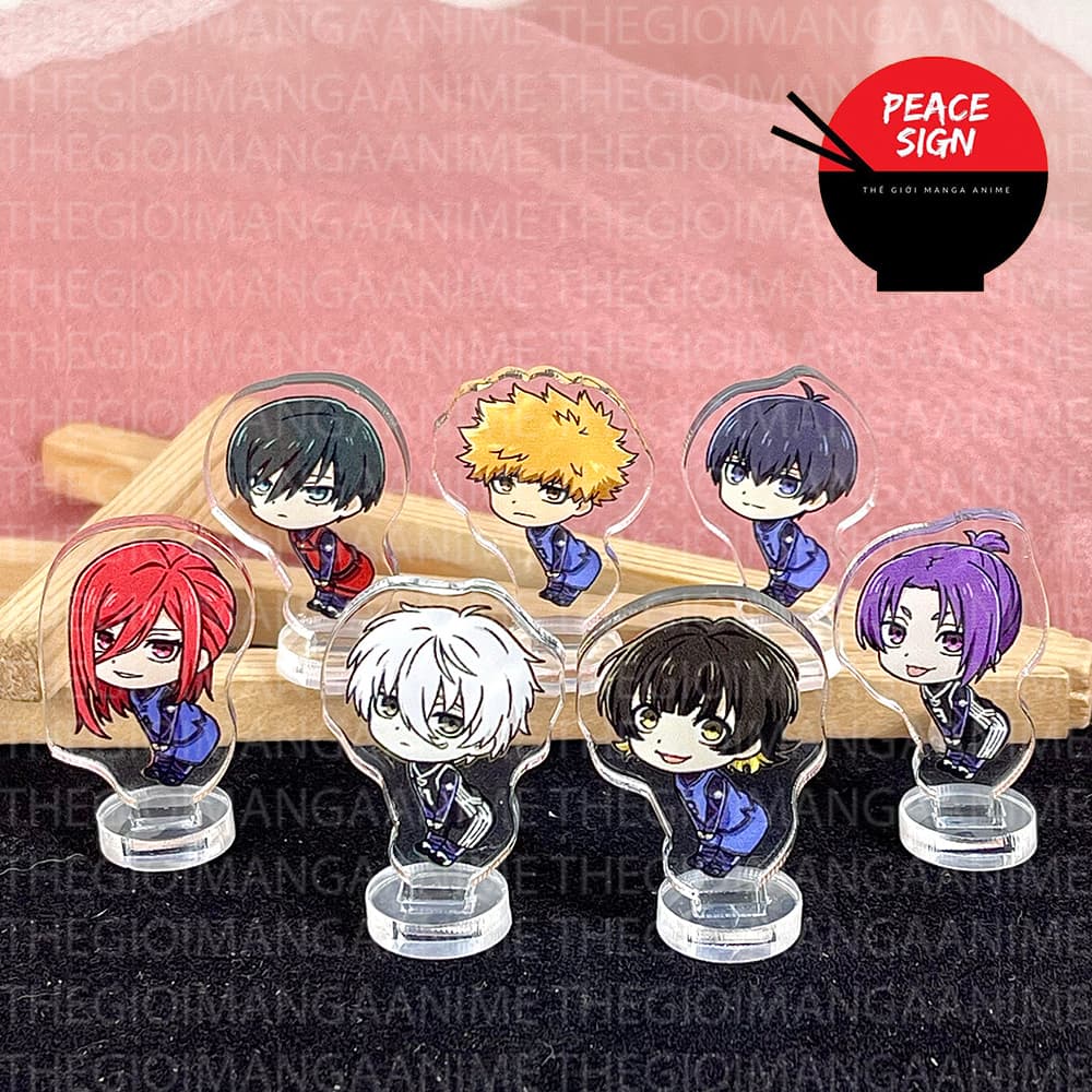 (mua 1 tặng 1) (NGOÁY MÔNG) Standee 3CM mini BLUE LOCK acrylic anime mica chibi mô hình trang trí nagi bachira isagi rin