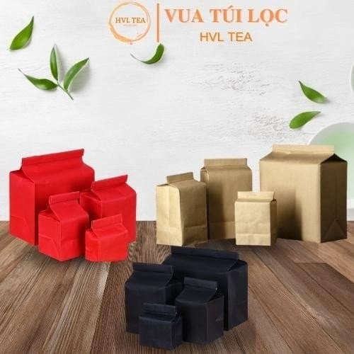 Túi ziplock kraft gấp đáy đứng đựng trà, hạt, thực phẩm, 1 túi/sp - HVL TEA