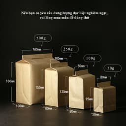 Túi ziplock kraft gấp đáy đứng đựng trà, hạt, thực phẩm, 1 túi/sp - HVL TEA 5