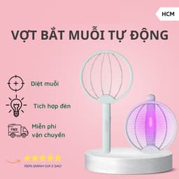 Vợt Diệt Muỗi Thông Minh Gập Gọn 2 Trong 1 - Đèn Bắt Muỗi An Toàn, Hiệu Quả Ban Đêm, Tiện Lợi. 4