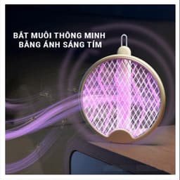 Vợt Diệt Muỗi Thông Minh Gập Gọn 2 Trong 1 - Đèn Bắt Muỗi An Toàn, Hiệu Quả Ban Đêm, Tiện Lợi. 6