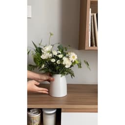 Chuông gốm mini cắm hoa siêu đẹp, siêu sang màu men ganh trắng vân khía H15 | ThaoNghiCeramics 8