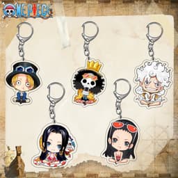 (mua 1 tặng 1) Móc khóa ONE PIECE ver NGỒI Đảo hải tặc mica trong acrylic in hình anime chibi quà tặng độc đáo 1