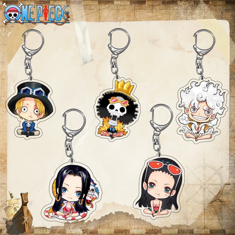 (mua 1 tặng 1) Móc khóa ONE PIECE ver NGỒI Đảo hải tặc mica trong acrylic in hình anime chibi quà tặng độc đáo