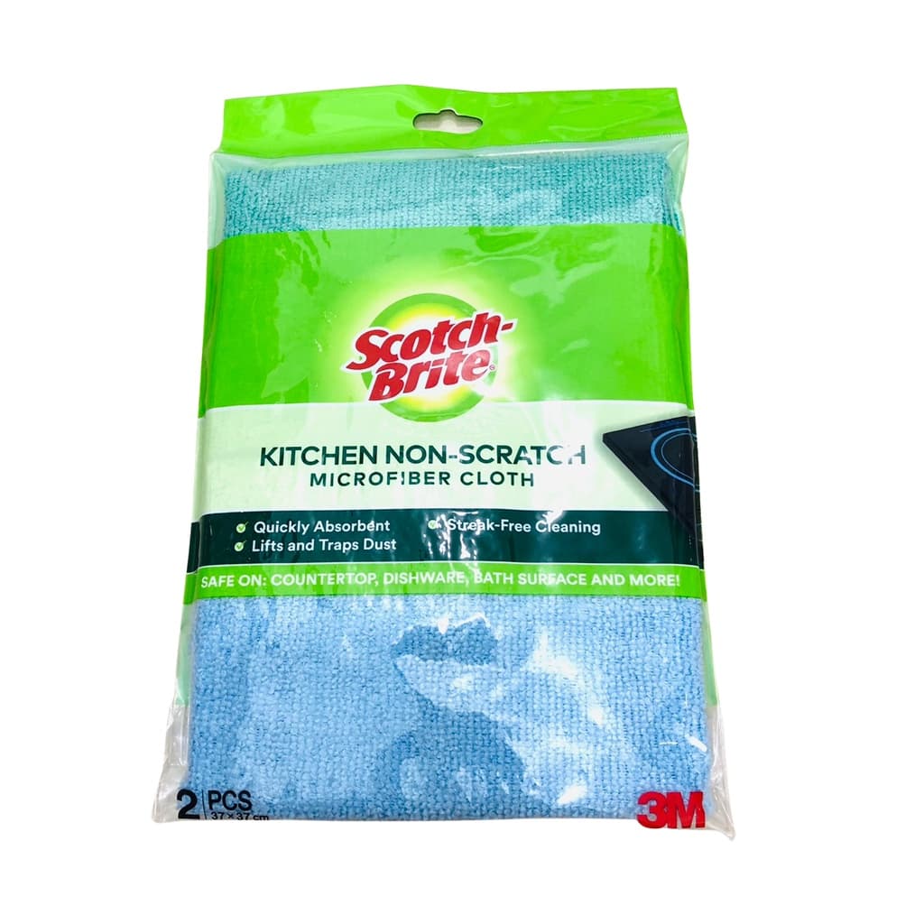 Khăn lau tiện dụng Scotch Brite 3M 37x37cm gói 2, khăn lau không gây trầy xước thấm hút nước gấp 5 lần, không để lại b