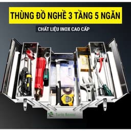 Thùng đồ nghề inox 3 tầng 5 ngăn Chất liệu cao cấp 8