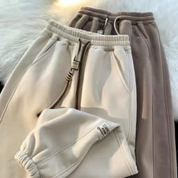 Quần Jogger Nỉ Bông Thu Đông APT Unisex Quần Dài Bo Gấu Chất Liệu Nỉ Bông Dày Dặn Ấm Áp 2