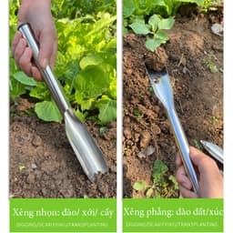 Xẻng làm vườn inox, xẻng thép trắng, dụng cụ làm vườn xới đất - NGƯỜI LÀM VƯỜN 5