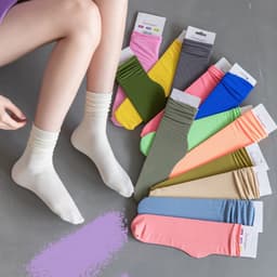 (Được Chọn Màu)Tất cao cổ chất mỏng cao cấp hoạ tiết sắc màu pastel cổ nhún Siêu Đẹp tcc12 [LILIRIA] 1