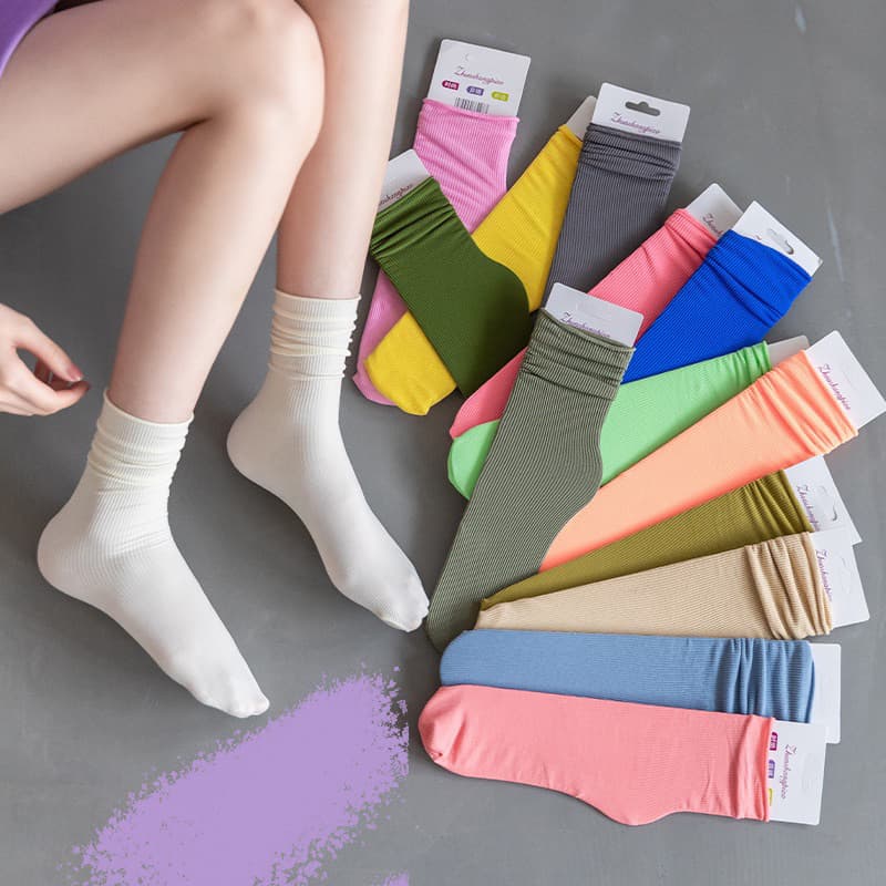 (Được Chọn Màu)Tất cao cổ chất mỏng cao cấp hoạ tiết sắc màu pastel cổ nhún Siêu Đẹp tcc12 [LILIRIA]
