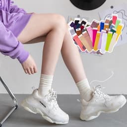 (Được Chọn Màu)Tất cao cổ chất mỏng cao cấp hoạ tiết sắc màu pastel cổ nhún Siêu Đẹp tcc12 [LILIRIA] 2