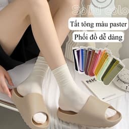(Được Chọn Màu)Tất cao cổ chất mỏng cao cấp hoạ tiết sắc màu pastel cổ nhún Siêu Đẹp tcc12 [LILIRIA] 5