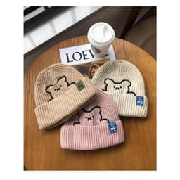 Mũ Len Trùm Đầu Đủ Màu Gấu HITI Giữ Ấm Tốt Cho Bé - 2 lớp - Từ 1-4 tuổi Phong Cách Hàn Quốc 7