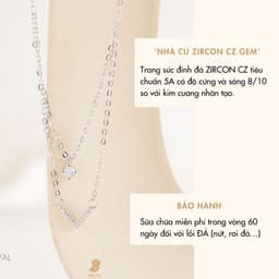 Dây Chuyền Nữ Đá Zircon Cz 5A Dây Đôi Mặt Chữ V NHÀ CÚ Màu Bạc Sang Trọng Phong Cách Hàn Quốc 7039 5