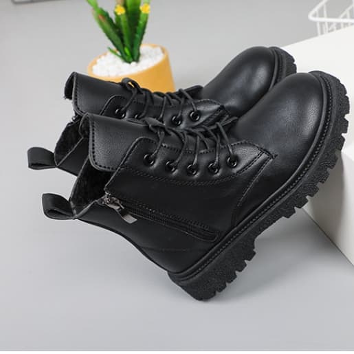 Bốt bé gái, Giày Bốt Cho Bé Gái 3 Tuổi Đến 10 Tuổi, Giày Bốt Cổ Cao Khóa Kéo Tiện Lợi, Boots Trẻ Em Gái Da Pu Mềm [A04]