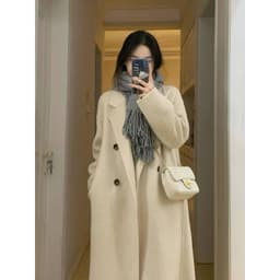 [Sẵn] Áo Khoác Dạ Nữ Dáng Dài Qua Gối Áo Khoác Nữ Form Rộng Cổ Vest Kiểu Hàn Quốc Áo Khoác Nữ Thu Đông AD2308 2
