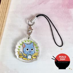 (mua 1 tặng 1) Dây treo điện thoại FAIRY TAIL ver SAO TRÒN & DỰA LOGO Hội pháp sư in hình anime chibi móc mica acrylic 3