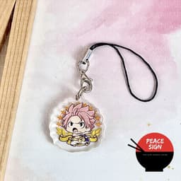 (mua 1 tặng 1) Dây treo điện thoại FAIRY TAIL ver SAO TRÒN & DỰA LOGO Hội pháp sư in hình anime chibi móc mica acrylic 8
