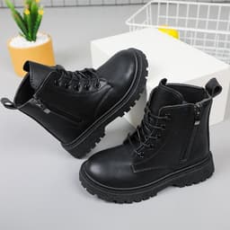 Bốt bé gái, Giày Bốt Cho Bé Gái 3 Tuổi Đến 10 Tuổi, Giày Bốt Cổ Cao Khóa Kéo Tiện Lợi, Boots Trẻ Em Gái Da Pu Mềm [A04] 5