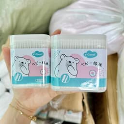 Tăm bông trẻ em Vcoool kháng khuẩn ( hộp 200 que, 400 que lõi giấy) cho bé sơ sinh 5