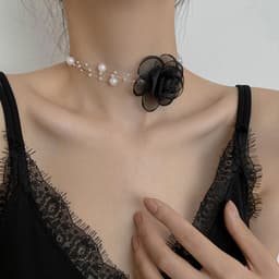 Vòng cổ choker cánh bướm dây trong, hoa hồng voan dành cho makeup tạo kiểu - Hity Beauty 6