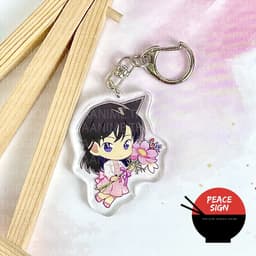 (mua 1 tặng 1) Móc khóa CONAN THÁM TỬ LỪNG DANH ver CẦM HOA in hình anime chibi mica trong acrylic dễ thương 5