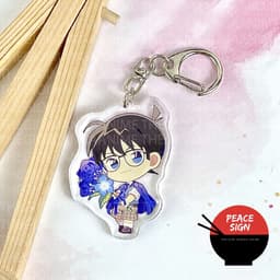 (mua 1 tặng 1) Móc khóa CONAN THÁM TỬ LỪNG DANH ver CẦM HOA in hình anime chibi mica trong acrylic dễ thương 8
