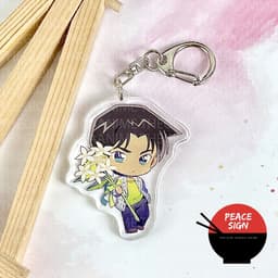(mua 1 tặng 1) Móc khóa CONAN THÁM TỬ LỪNG DANH ver CẦM HOA in hình anime chibi mica trong acrylic dễ thương 3