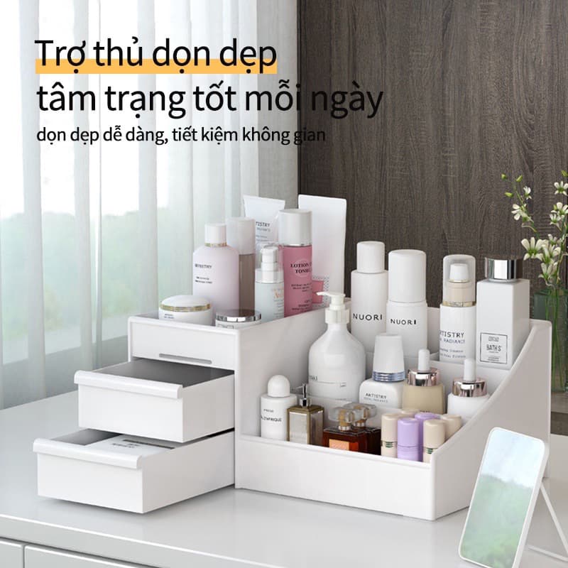 Kệ mỹ phẩm 2 ngăn kéo đa năng cao cấp