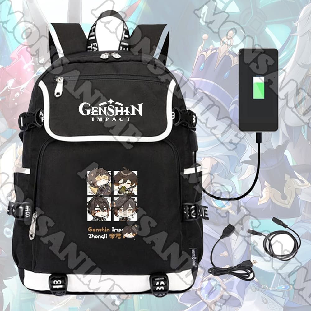 Balo nắp ngang in hình GENSHIN IMPACT ver Ô CỬA anime game chibi đi học cho nam nữ