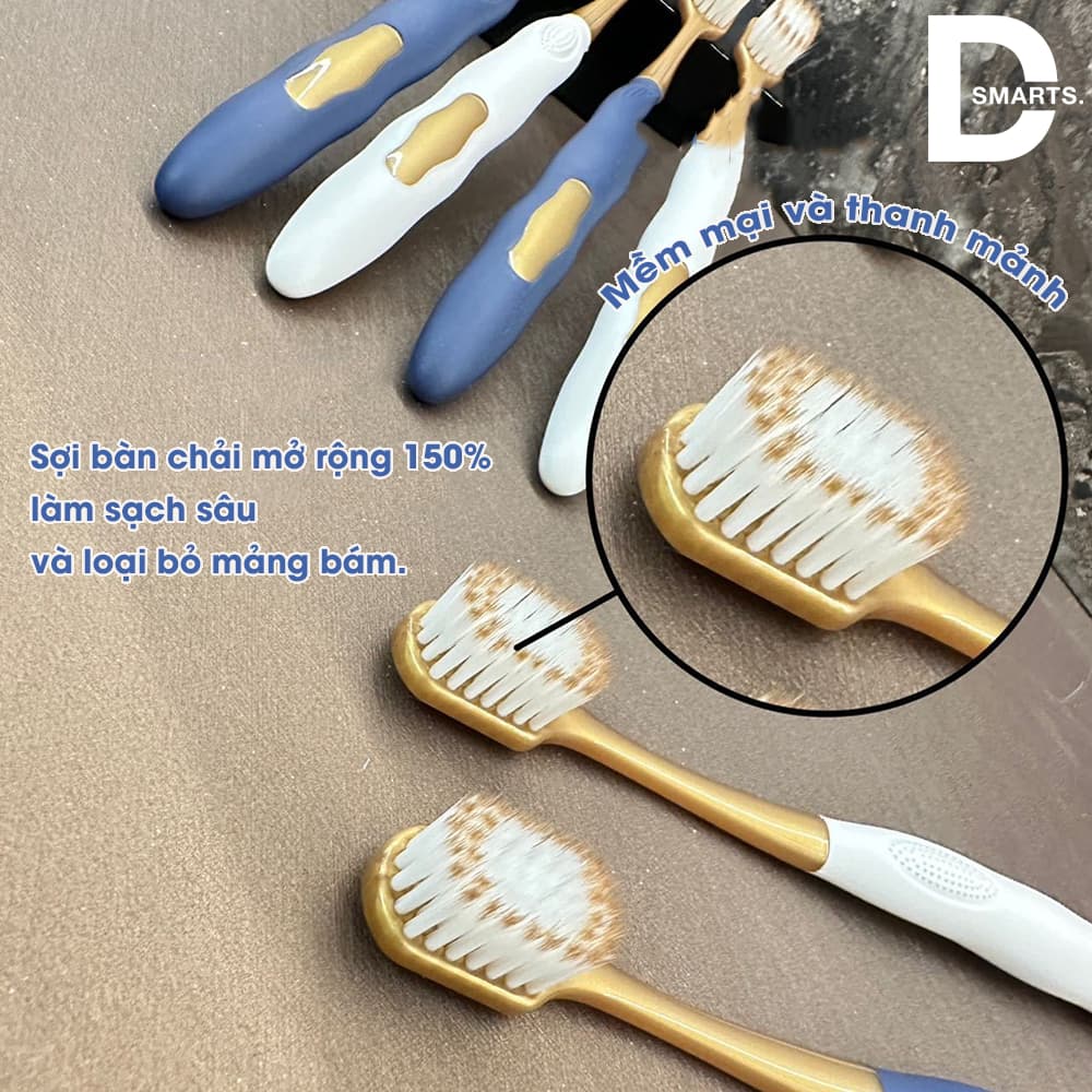 Set 6 Bàn Chải Đánh Răng Lông Mềm Mịn, Cán Cầm Chắc Tay Dùng Cho Gia Đình994