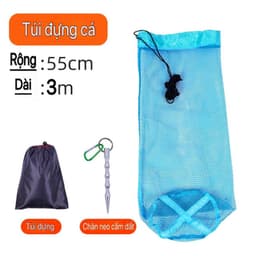 Túi lưới đựng cá rộng 55cm dài 1m5, 2m,2,5m 3m 3