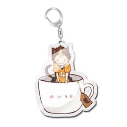 (mua 1 tặng 1) ( Mica trong acrylic ) Móc khóa xinh xắn in hình HAIKYUU!! VUA BÓNG CHUYỀN ver CỐC TAI MÈO anime chibi 2