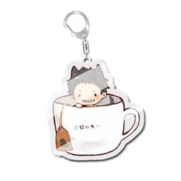 (mua 1 tặng 1) ( Mica trong acrylic ) Móc khóa xinh xắn in hình HAIKYUU!! VUA BÓNG CHUYỀN ver CỐC TAI MÈO anime chibi 3