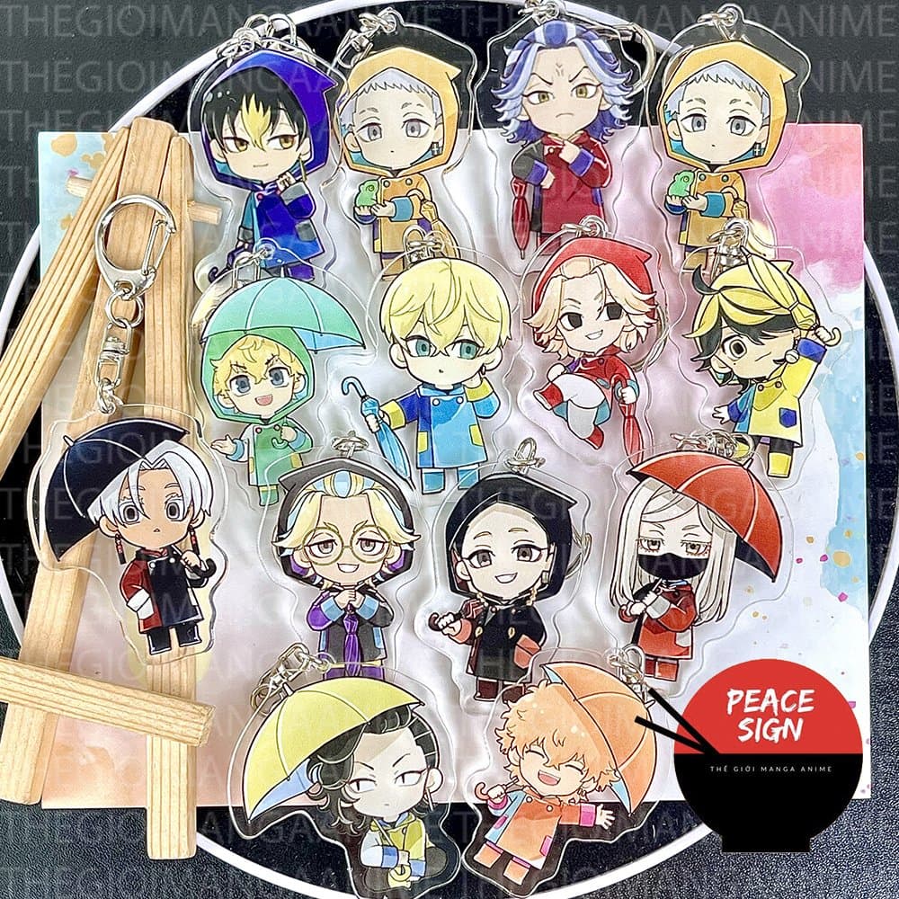 (mua 1 tặng 1) Móc khóa in hình TOKYO REVENGERS - KỊCH TRƯỜNG CỦA TAKEMICHI ver ĐI MƯA anime chibi mica dễ thương