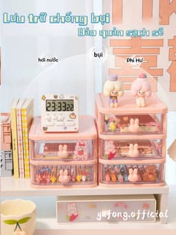 Văn Phòng Phẩm Hộp Bảo Quản Để Bàn Trong Suốt Đồ Lặt Vặt Ngăn Kéo-Loại Đựng Bút Tủ Đựng Mỹ Phẩm Băng Phụ Kiện Tóc Trẻ Em 4